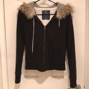 Black cozy warm jacket